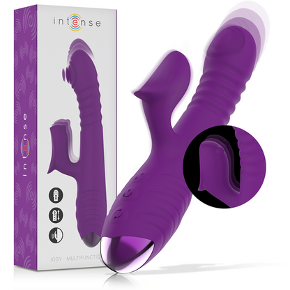 INTENSE - IGGY VIBRATEUR MULTIFONCTIONNEL RECHARGEABLE HAUT ET BAS AVEC STIMULATEUR DE CLITORIS VIOLET