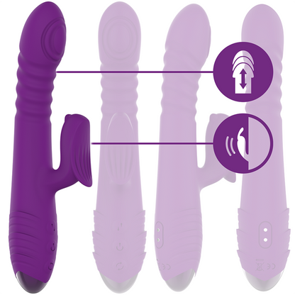 INTENSE - IGGY VIBRATEUR MULTIFONCTIONNEL RECHARGEABLE HAUT ET BAS AVEC STIMULATEUR DE CLITORIS VIOLET