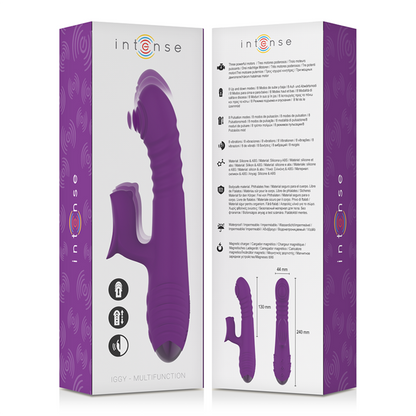 INTENSE - IGGY VIBRATEUR MULTIFONCTIONNEL RECHARGEABLE HAUT ET BAS AVEC STIMULATEUR DE CLITORIS VIOLET