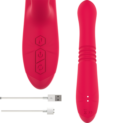 INTENSE - DUA MULTIFUNCTION RECHARGEABLE UP & DOWN VIBRATOR WITH RED TONGUE