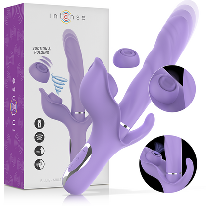 INTENSE - BILLIE VIBRATEUR RECHARGEABLE MULTIFONCTION ASPIRATION &amp; PULSATION VIOLET