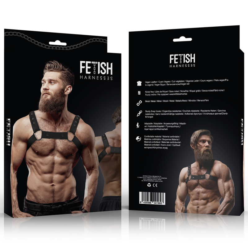 FETISH SUBMISSIVE ATTITUDE - ADJUSTABLE NEOPRENE CHEST SPORTS HARNESS FOR MEN