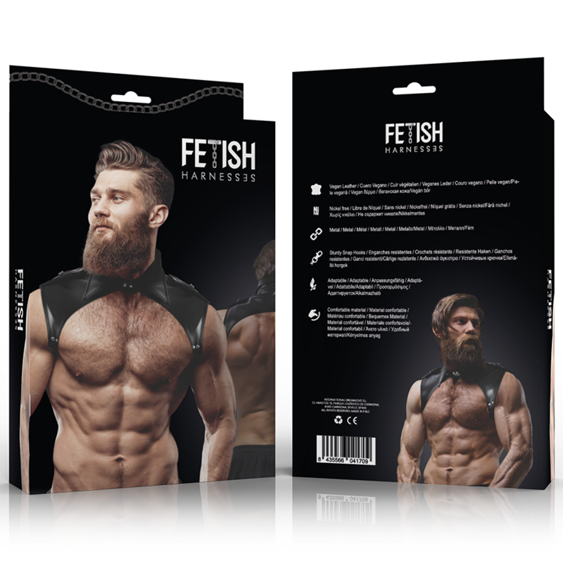 FETISH SUBMISSIVE ATTITUDE - MEN'S BRIGADE ADJUSTABLE ECO-LEATHER NECK HARNESS