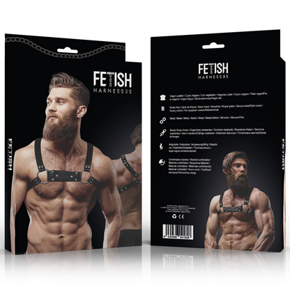 FETISH SUBMISSIVE ATTITUDE - ECO-LEATHER BULLDOG CHEST HARNESS FOR MEN SIZE M/L