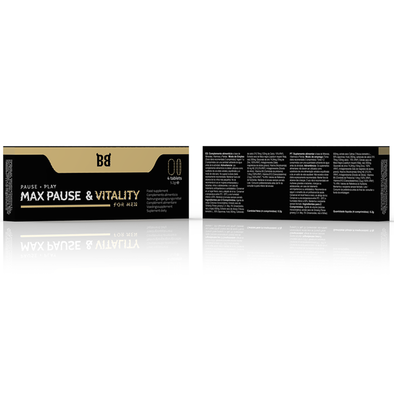 BLACK BULL - MAX PAUSE &amp; VITALITY RETARDANTE PARA HOMBRES 4 CÁPSULAS