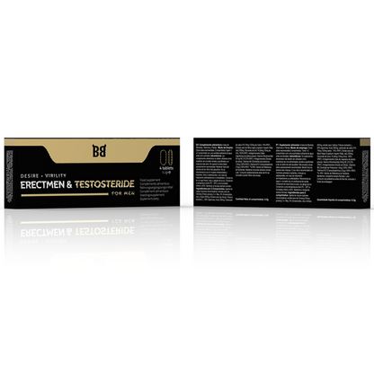 BLACK BULL - ERECTMEN &amp; TESTOSTÉRIDE PUISSANCE ET TESTOSTÉRONE POUR HOMMES 4 CAPSULES