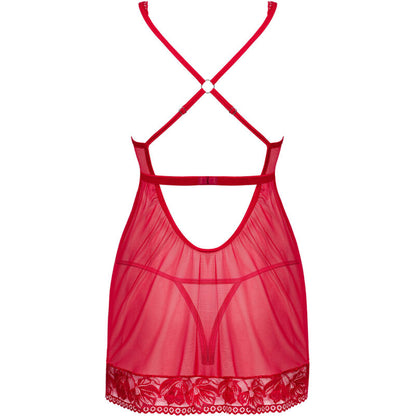 OBSESSIVE - LACELOVE BABYDOLL & THONG RED M/L