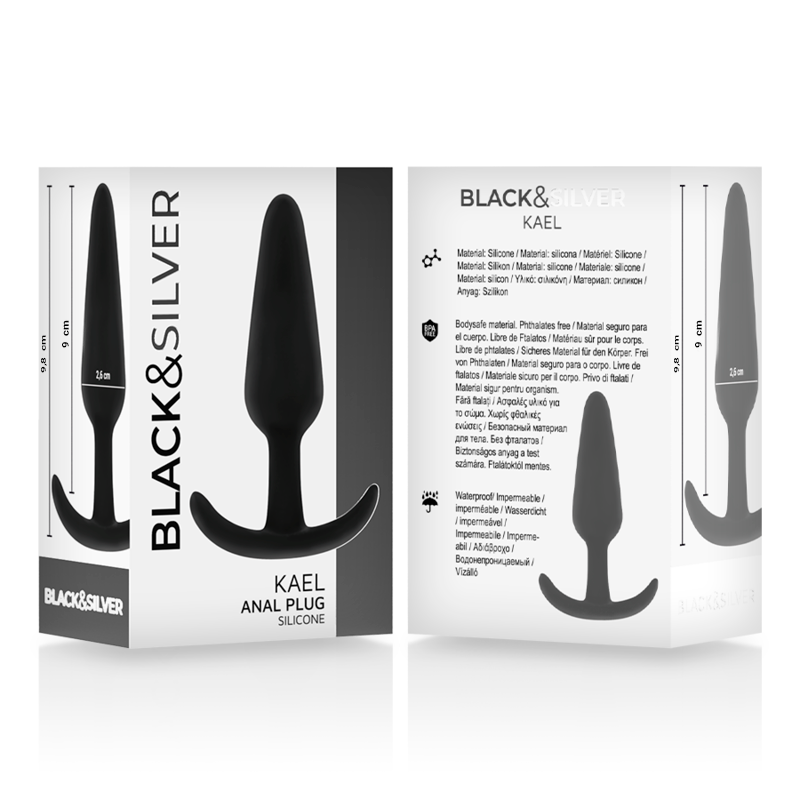 BLACK&amp;SILVER - PLUG ANAL EN SILICONE KAEL AVEC MANCHE MOYEN