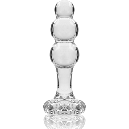 SÉRIE NEBULA PAR IBIZA - MODÈLE 1 PLUG ANAL EN VERRE BOROSILICATE TRANSPARENT 10,5 CM -O- 3 CM