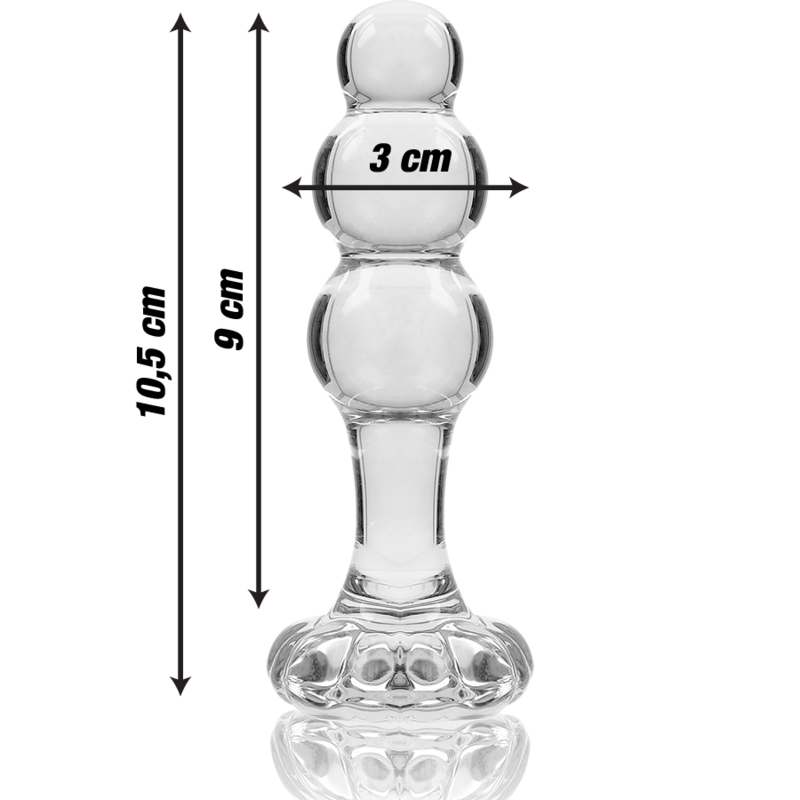 SÉRIE NEBULA PAR IBIZA - MODÈLE 1 PLUG ANAL EN VERRE BOROSILICATE TRANSPARENT 10,5 CM -O- 3 CM