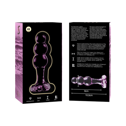 SÉRIE NEBULA PAR IBIZA - MODÈLE 1 PLUG ANAL EN VERRE BOROSILICATE TRANSPARENT 10,5 CM -O- 3 CM