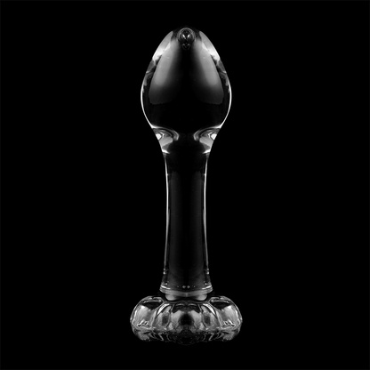 NEBULA SERIES BY IBIZA - MODEL 2 ANAL PLUG BOROSILICATE GLASS CLEAR 11 CM -O- 3.5 CM