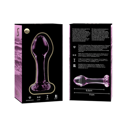 NEBULA SERIES BY IBIZA - MODEL 2 ANAL PLUG BOROSILICATE GLASS CLEAR 11 CM -O- 3.5 CM