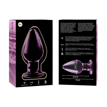 NEBULA SERIES BY IBIZA - MODEL 3 ANAL PLUG BOROSILICATE GLASS TRANSPARENT 11 CM -O- 5 CM