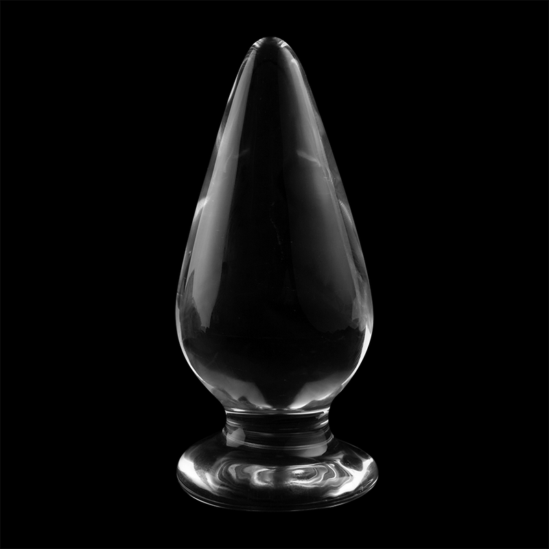 NEBULA SERIES BY IBIZA - MODEL 4 ANAL PLUG BOROSILICATE GLASS CLEAR 11 CM -O- 5 CM