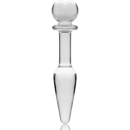 NEBULA SERIES BY IBIZA - MODEL 7 ANAL PLUG BOROSILICATE GLASS CLEAR 13.5 CM -O- 3 CM