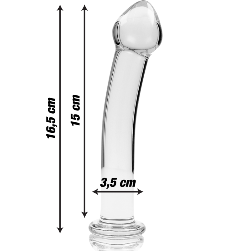 SERIE NEBULA DE IBIZA - MODELO 11 DILDO CRISTAL BOROSILICATO TRANSPARENTE 16 CM -O- 3 CM