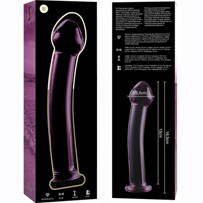 SERIE NEBULA DE IBIZA - MODELO 11 DILDO CRISTAL BOROSILICATO TRANSPARENTE 16 CM -O- 3 CM