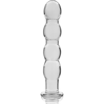 SÉRIE NEBULA PAR IBIZA - MODÈLE 10 GODE EN VERRE BOROSILICATE TRANSPARENT 16,5 CM -O- 3,5 CM