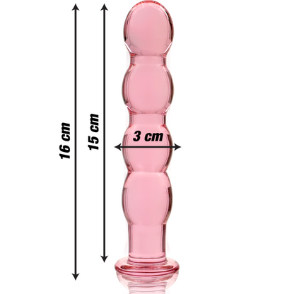 SÉRIE NEBULA PAR IBIZA - MODÈLE 10 GODE EN VERRE BOROSILICATE TRANSPARENT 16,5 CM -O- 3,5 CM