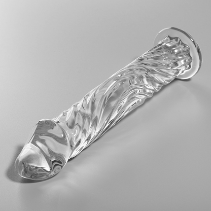 SERIE NEBULA DE IBIZA - MODELO 12 DILDO CRISTAL BOROSILICATO TRANSPARENTE 17 CM -O- 3,5 CM