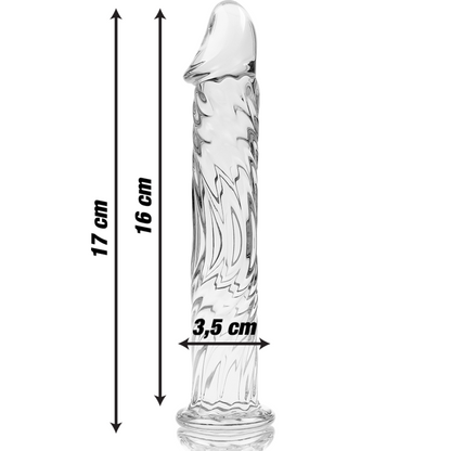 SERIE NEBULA DE IBIZA - MODELO 12 DILDO CRISTAL BOROSILICATO TRANSPARENTE 17 CM -O- 3,5 CM