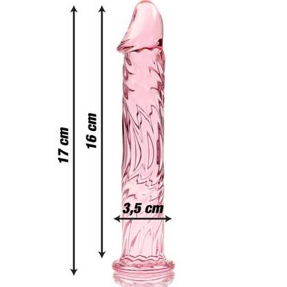 SERIE NEBULA DE IBIZA - MODELO 12 DILDO CRISTAL BOROSILICATO TRANSPARENTE 17 CM -O- 3,5 CM