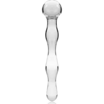 SÉRIE NEBULA PAR IBIZA - MODÈLE 13 GODE EN VERRE BOROSILICATE TRANSPARENT 18 CM -O- 3,5 CM