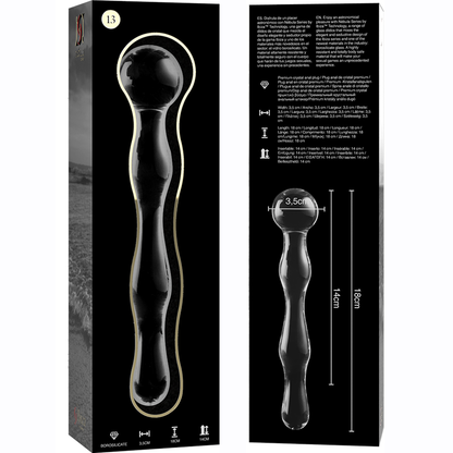 SÉRIE NEBULA PAR IBIZA - MODÈLE 13 GODE EN VERRE BOROSILICATE TRANSPARENT 18 CM -O- 3,5 CM