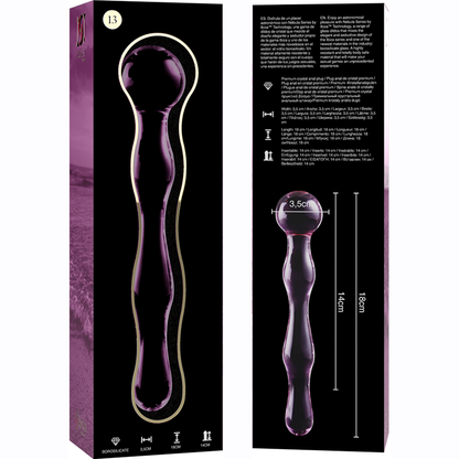 SÉRIE NEBULA PAR IBIZA - MODÈLE 13 GODE EN VERRE BOROSILICATE TRANSPARENT 18 CM -O- 3,5 CM