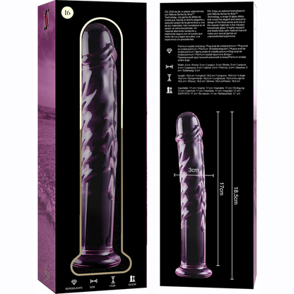 SERIE NEBULA DE IBIZA - MODELO 16 DILDO CRISTAL BOROSILICATO TRANSPARENTE 18,5 CM -O- 3 CM