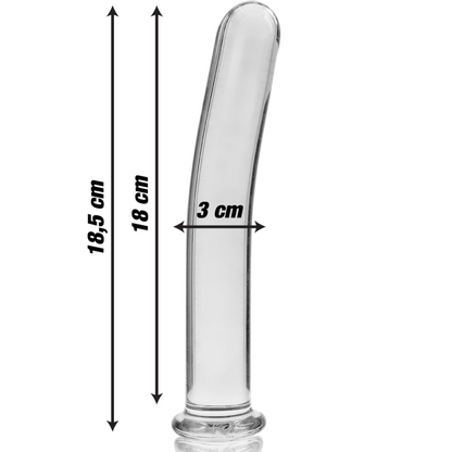 SERIE NEBULA DE IBIZA - MODELO 17 DILDO CRISTAL BOROSILICATO TRANSPARENTE 18,5 CM -O- 3 CM