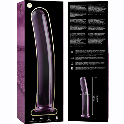 SERIE NEBULA DE IBIZA - MODELO 17 DILDO CRISTAL BOROSILICATO TRANSPARENTE 18,5 CM -O- 3 CM