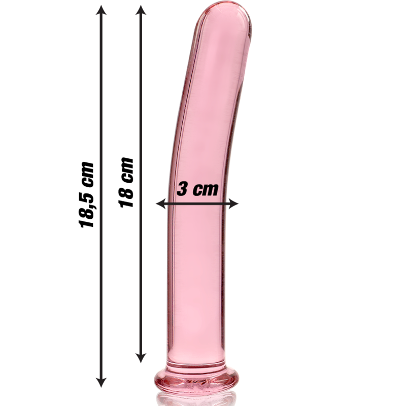 SERIE NEBULA DE IBIZA - MODELO 17 DILDO CRISTAL BOROSILICATO TRANSPARENTE 18,5 CM -O- 3 CM