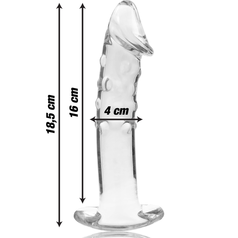 SÉRIE NEBULA PAR IBIZA - MODÈLE 19 GODE EN VERRE BOROSILICATE TRANSPARENT 18,5 CM -O- 4 CM