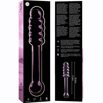 NEBULA SERIES BY IBIZA - MODEL 20 DILDO BOROSILICATE GLASS CLEAR 20.5 CM -O- 3 CM