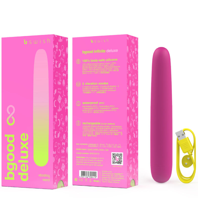 B SWISH - BGOOD INFINITE DELUXE RECHARGEABLE VIBRATOR PINK SILICONE