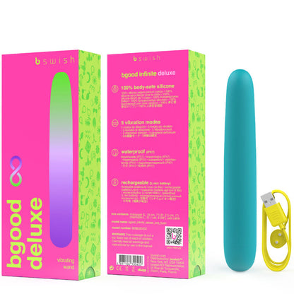 B SWISH - BGOOD INFINITE DELUXE VIBRATEUR RECHARGEABLE SILICONE BLEU