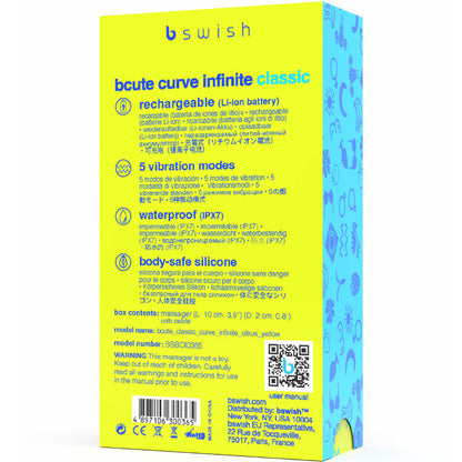 B SWISH - BCUTE CURVE INFINITE CLASSIC VIBRADOR DE SILICONA RECARGABLE AMARILLO