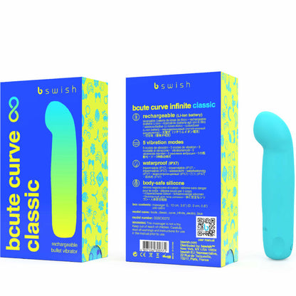 B SWISH - BCUTE CURVE INFINITE CLASSIC VIBRATEUR RECHARGEABLE SILICONE BLEU