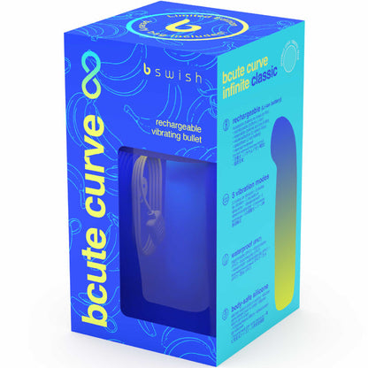 B SWISH - BCUTE CURVE INFINITE CLASSIC VIBRATEUR RECHARGEABLE EN SILICONE BLEU ÉDITION LIMITÉE