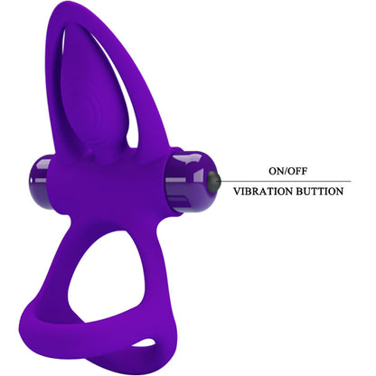 PRETTY LOVE - ANNEAU VIBRATEUR 10 VIBRATIONS SILICONE VIOLET