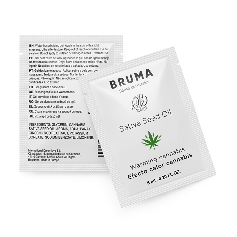 BRUME - GEL GLISSANT À L'HUILE DE GRAINES, EFFET CHAUFFANT, SAVEUR CANNABIS, 6 ML