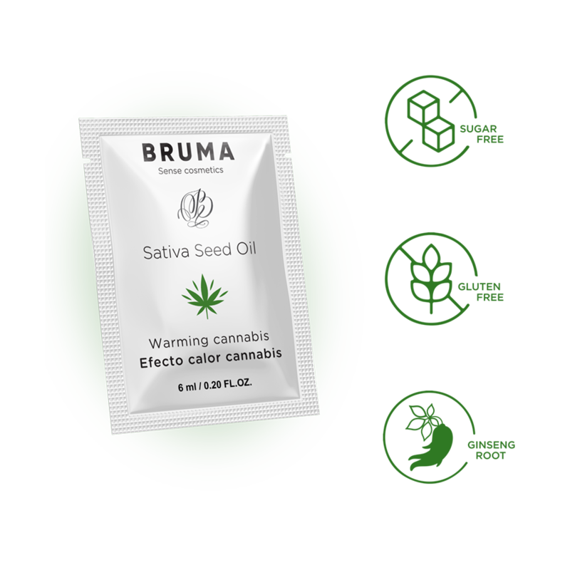 BRUMA - GEL GLISSANT À L'HUILE DE GRAINES DE SATIVA ARÔME CANNABIS CHAUFFANT 6 ML