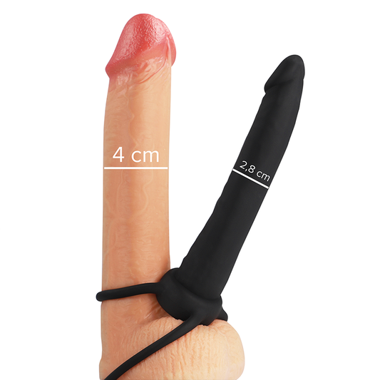 MYTHOLOGIE - DILDO ANAL COBI ONYX AVEC ANNEAU POUR PÉNIS ET TESTICULES 13 CM SILICONE