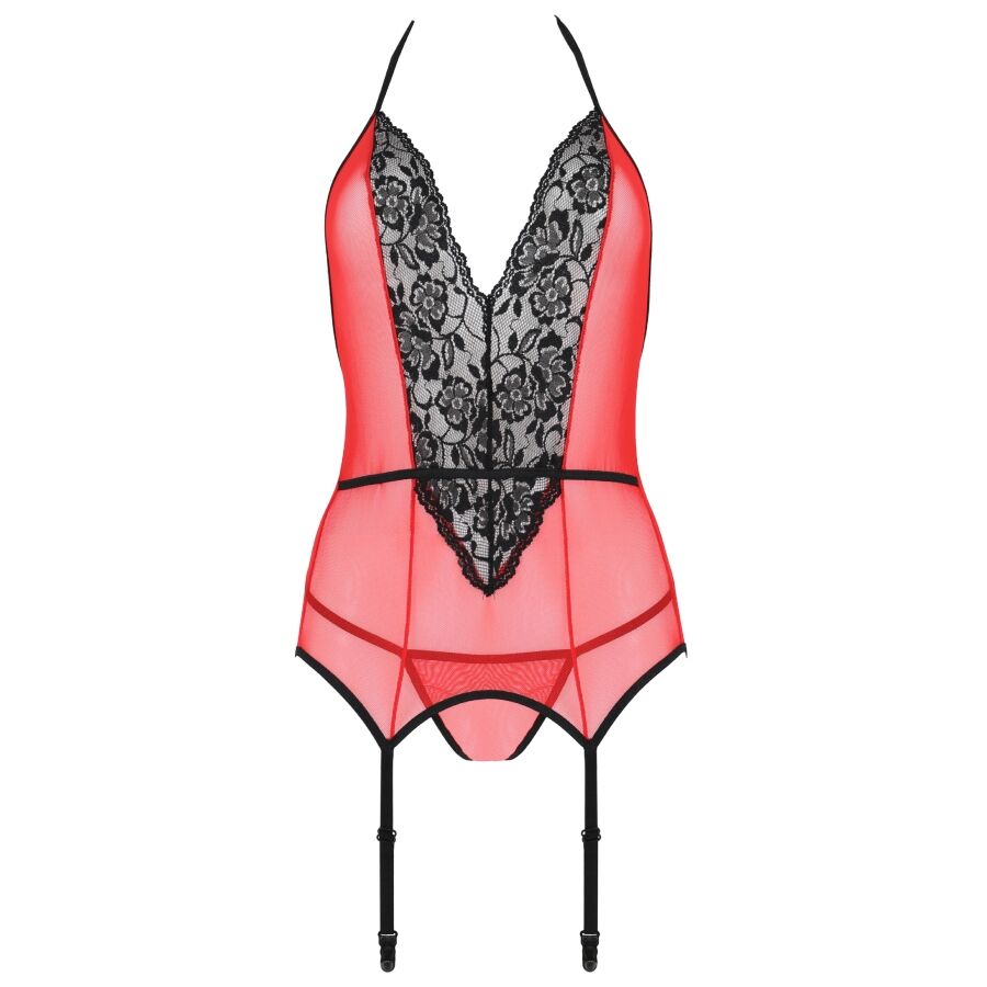 PASSION - CORSET PEONIA LIGNE EROTIQUE ROUGE S/M