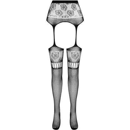 PASSION - S030 TIGHTS WITH BLACK GARTER ONE SIZE