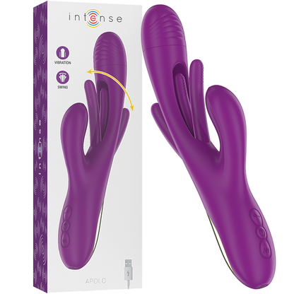 INTENSE - APOLO VIBRATEUR MULTIFONCTION RECHARGEABLE 7 VIBRATIONS AVEC MOUVEMENT DE BALANÇOIRE VIOLET