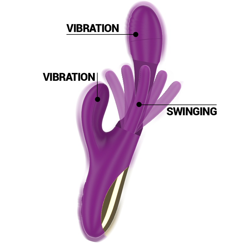 INTENSE - APOLO VIBRATEUR MULTIFONCTION RECHARGEABLE 7 VIBRATIONS AVEC MOUVEMENT DE BALANÇOIRE VIOLET