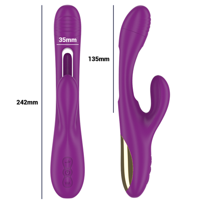 INTENSE - APOLO VIBRATEUR MULTIFONCTION RECHARGEABLE 7 VIBRATIONS AVEC MOUVEMENT DE BALANÇOIRE VIOLET